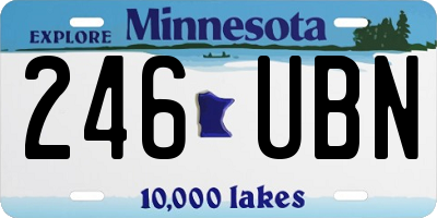 MN license plate 246UBN