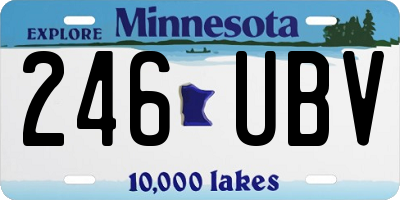 MN license plate 246UBV