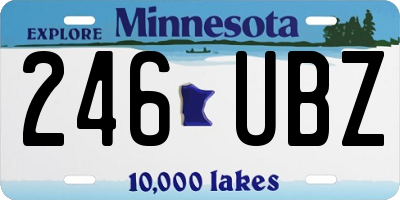 MN license plate 246UBZ