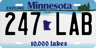 MN license plate 247LAB