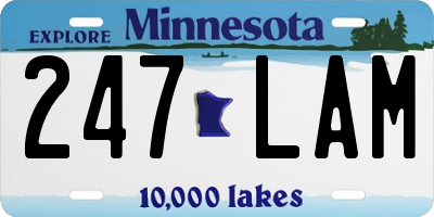 MN license plate 247LAM