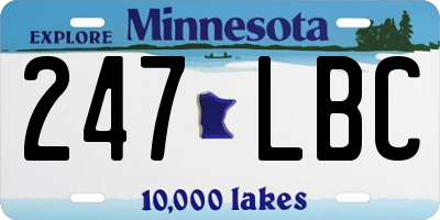 MN license plate 247LBC