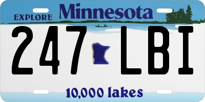 MN license plate 247LBI