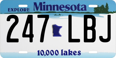 MN license plate 247LBJ