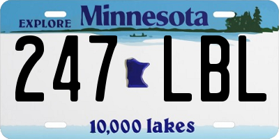 MN license plate 247LBL