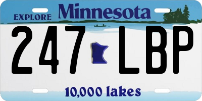 MN license plate 247LBP