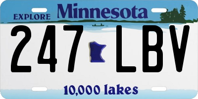 MN license plate 247LBV