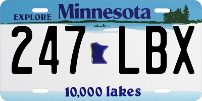 MN license plate 247LBX