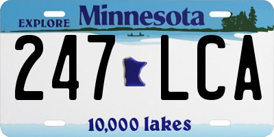 MN license plate 247LCA