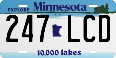 MN license plate 247LCD