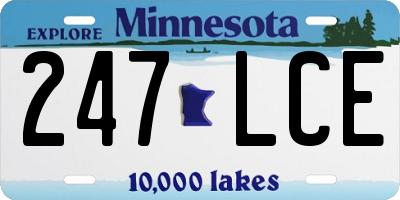 MN license plate 247LCE