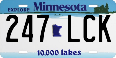 MN license plate 247LCK