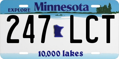 MN license plate 247LCT