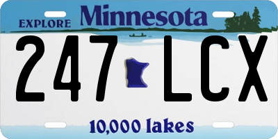 MN license plate 247LCX