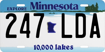 MN license plate 247LDA