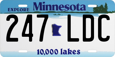 MN license plate 247LDC