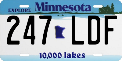 MN license plate 247LDF