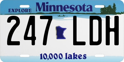 MN license plate 247LDH