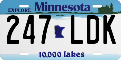 MN license plate 247LDK