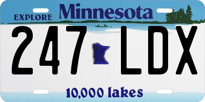 MN license plate 247LDX