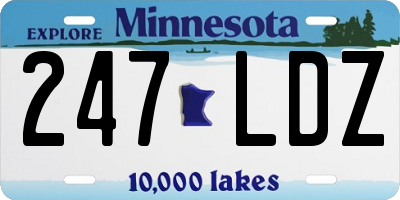 MN license plate 247LDZ
