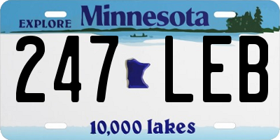 MN license plate 247LEB