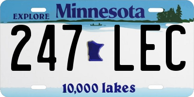 MN license plate 247LEC