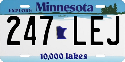 MN license plate 247LEJ