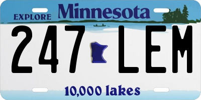 MN license plate 247LEM