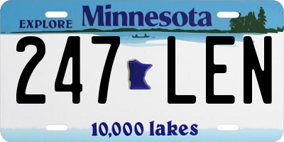 MN license plate 247LEN