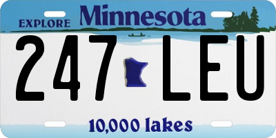 MN license plate 247LEU