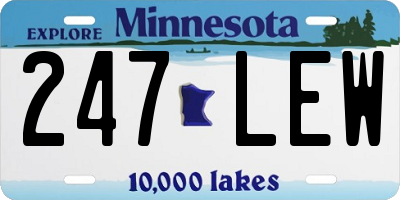 MN license plate 247LEW