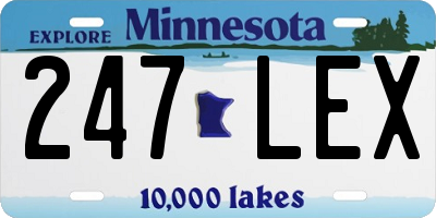 MN license plate 247LEX