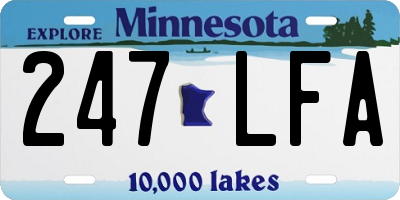 MN license plate 247LFA