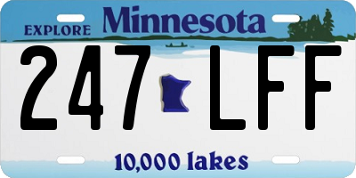 MN license plate 247LFF