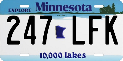 MN license plate 247LFK