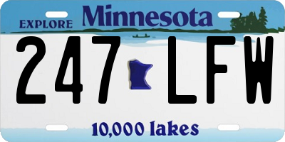 MN license plate 247LFW