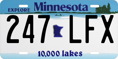 MN license plate 247LFX
