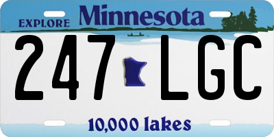 MN license plate 247LGC