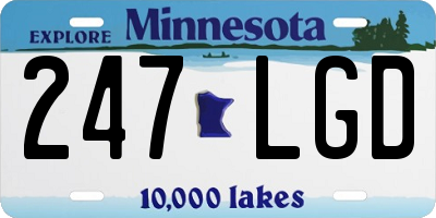 MN license plate 247LGD
