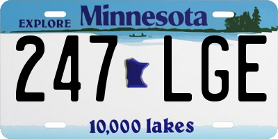 MN license plate 247LGE