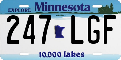 MN license plate 247LGF