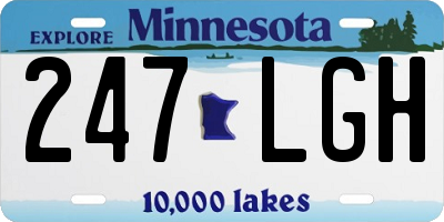 MN license plate 247LGH