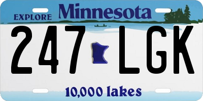 MN license plate 247LGK