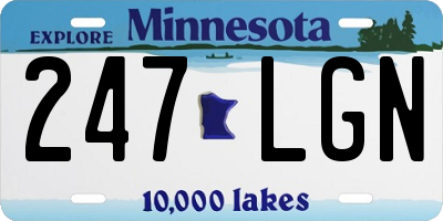 MN license plate 247LGN