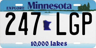 MN license plate 247LGP