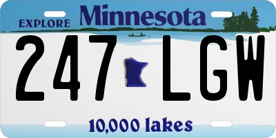 MN license plate 247LGW