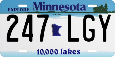 MN license plate 247LGY