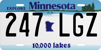 MN license plate 247LGZ