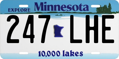 MN license plate 247LHE